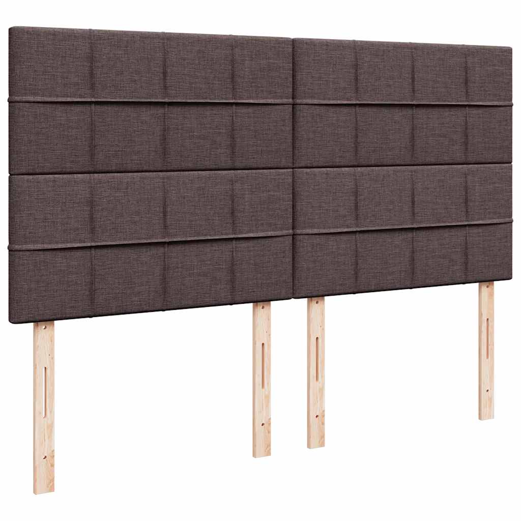 Box Spring Bed with Mattress Dark Brown 200x200 Cm Fabric