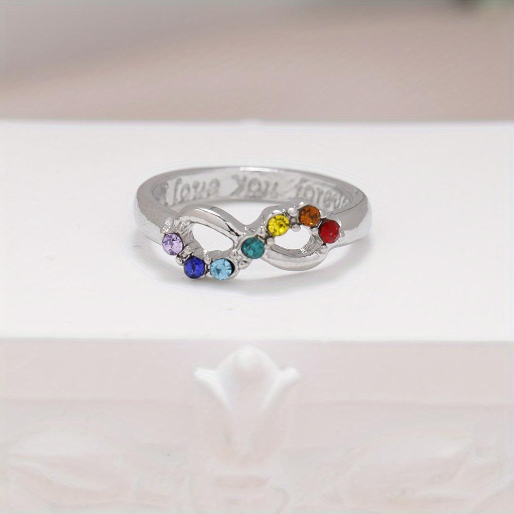 1Fashionable and Exquisite Colorful Artificial Stone Ring, a Perfect Gift for Birthdays and Christmas