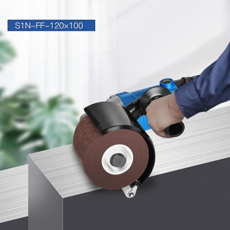 Dongcheng Polishing Machine Wire Drawing Wheel S1N-FF-120 * 100 Wire Drawing Machine Small Portable Stainless Steel Polishing Machine