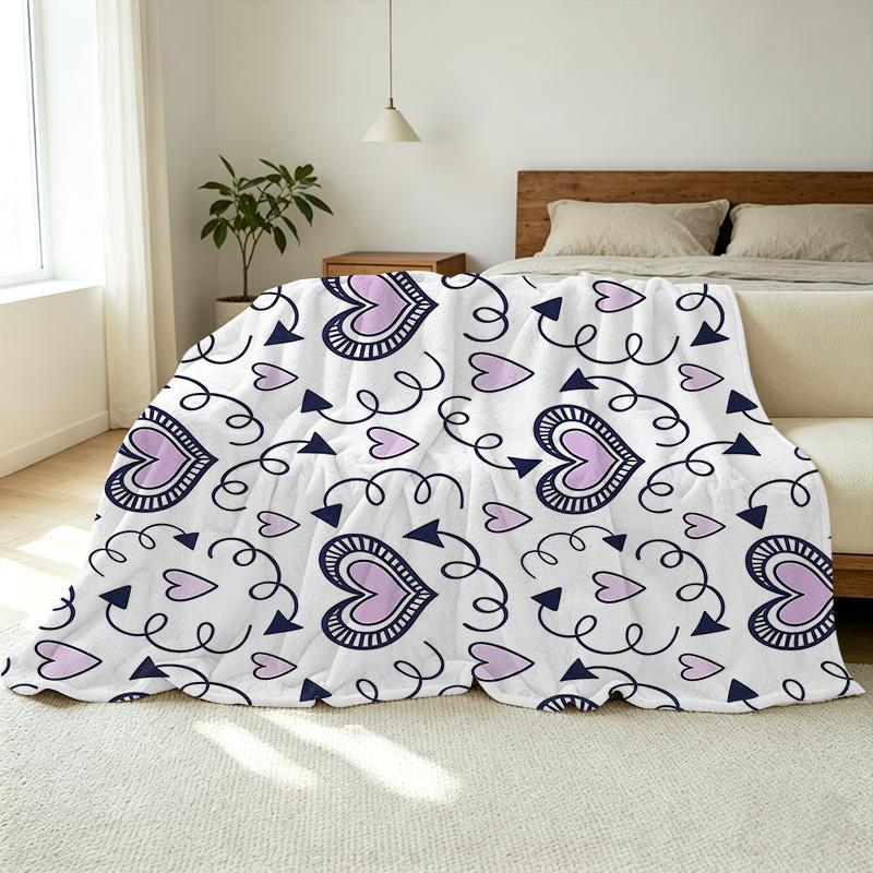 Flannel Fleece Throw Blanket High-Density Soft Cozy Warm, Ideal for Home & Car, Perfect Valentine's Day Gift