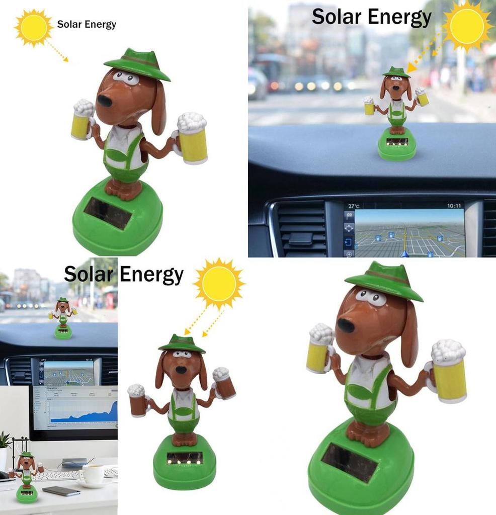 Lustiges solarbetriebenes Bierhund Schaukel-Tanz-Spielzeugauto Dekoration Einzigartiges Geschenk für Kinder