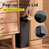 10L Small Bathroom Trash Can with Push-top Cover, Suitable for Bathroom, Bedroom, Living Room