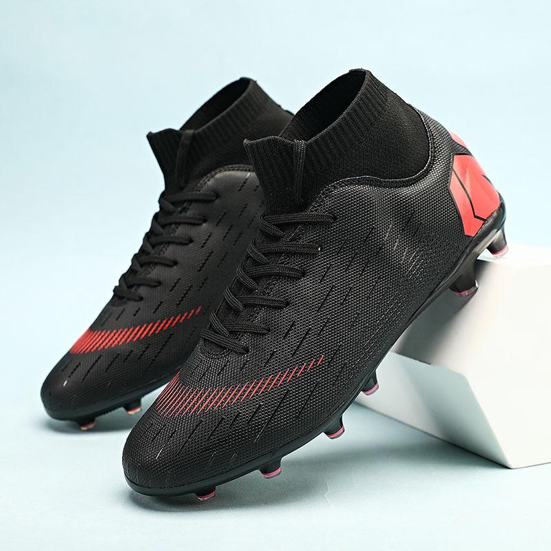 Foreign trade large size football shoes new high-top TF sneakers male and female students long nails AG flat bottom student training shoes