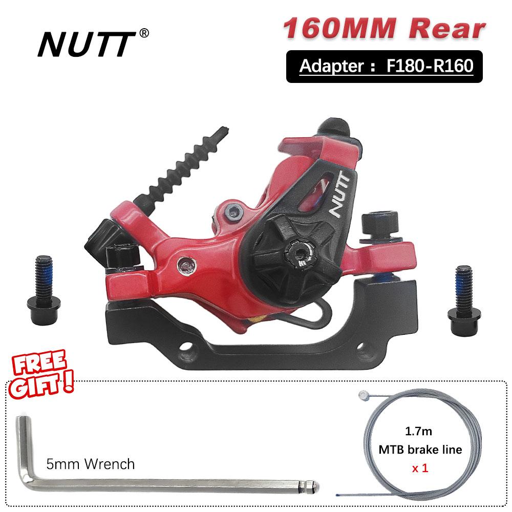 NUTT MTB Mountain Bicycle Discs Brake Red Color Brakes Line Caliper 160MM Disk 180MM Rotor For BMX Scooter Front Rear Bike Parts