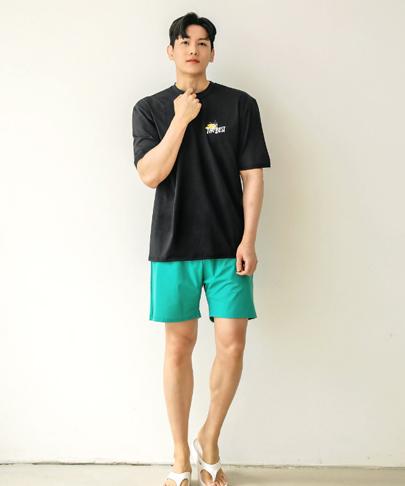 Tyubeuteuli Best Trip Men'S Short Sleeve Rash Guard A518 Black