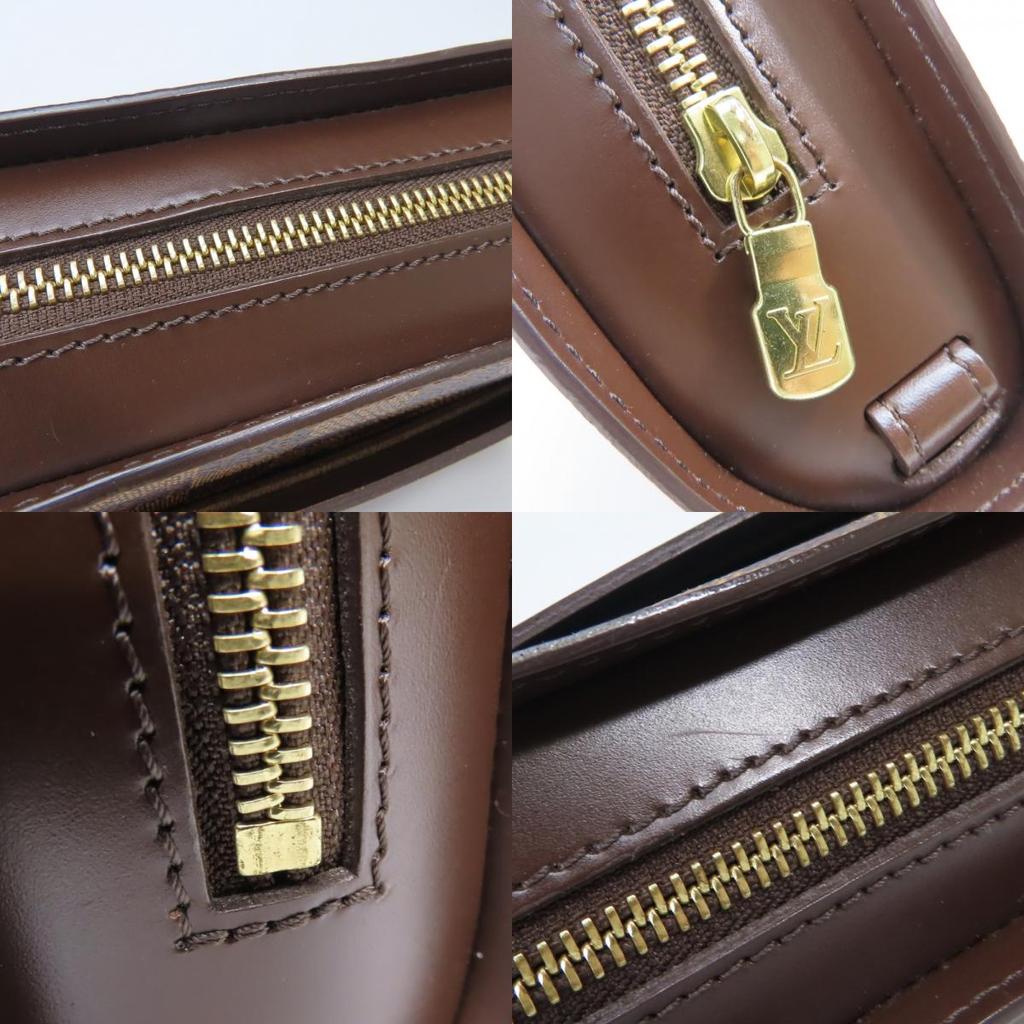 Used LOUIS VUITTON Clutch Bag Saint Louis N51993 Damier/leather Ebene Brown Business Bag