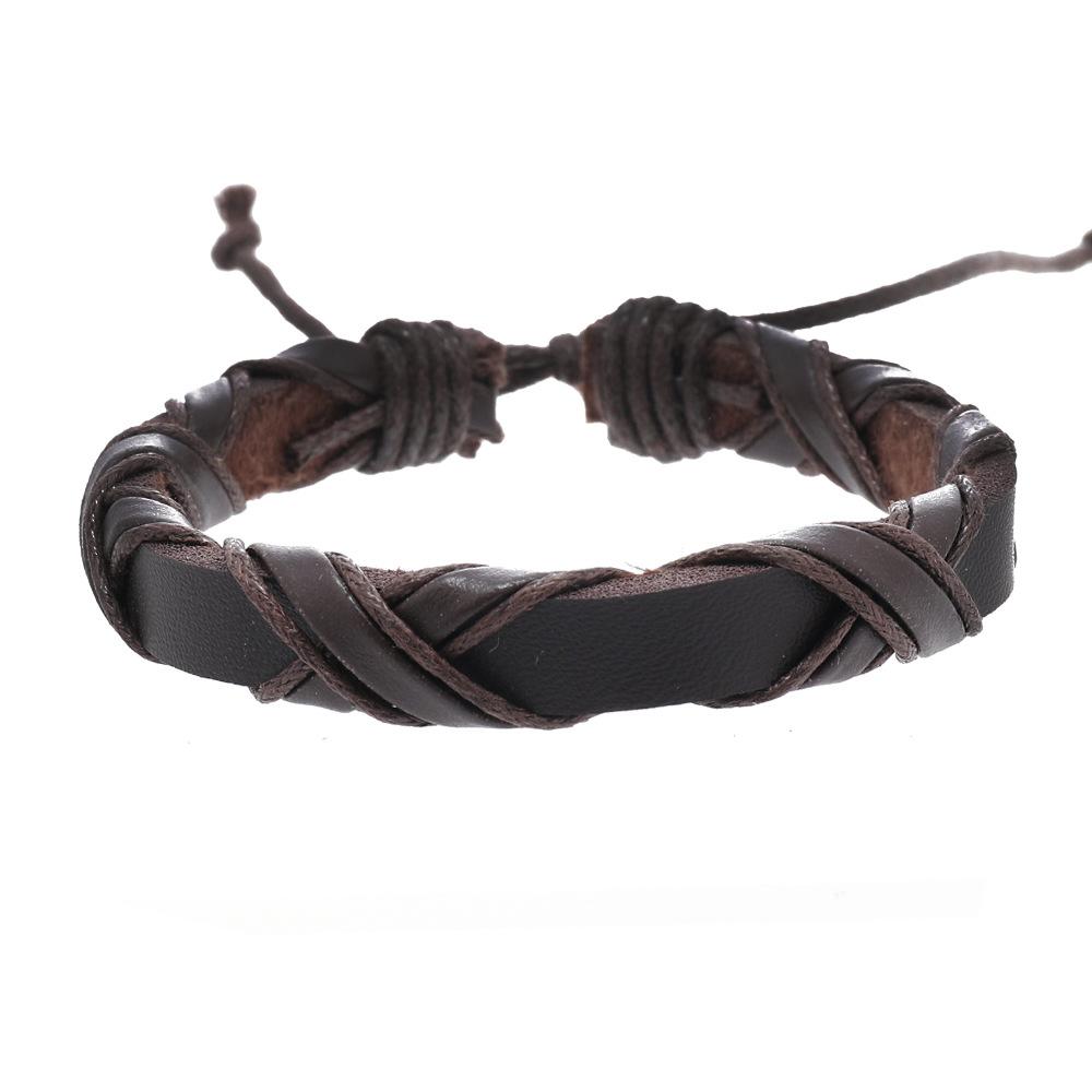 Handwoven Cross Design Bracelet for Men Adjustable Multilayer Minimalist Rope Wristband Stylish Boho Outdoor Sports Bracelet