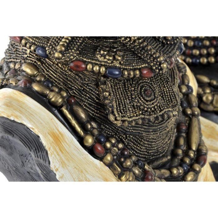 Figurine Décorative - Non Spécifié - 26 X 20 X 42 Cm - Noir Et Beige - Style Ethnique