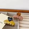 New Color Block Heart Acetate Hair Clip: Sweet Back of Head Claw, Ponytail, Top Clip Hairpin Accessory