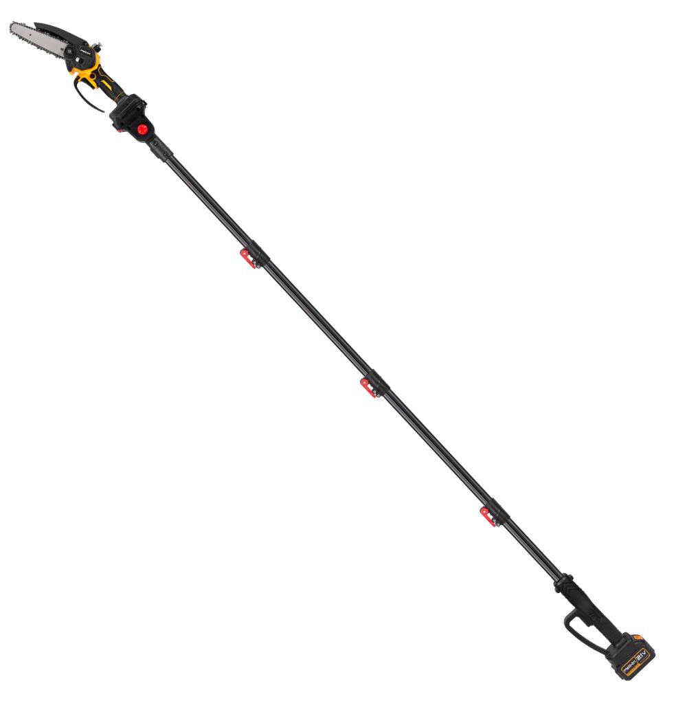 MELLWIN Perche télescopique 200cm Électrique sans balais Tronçonneuse 6 pouces Cisailles pour hautes branches Outil de jardinage pour batterie 18V 21V