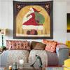 Vintage Santa Claus Christmas Wall Tapestry Holiday Polyester Wall Hanging for Bedroom Living Room Dorm Home Decor