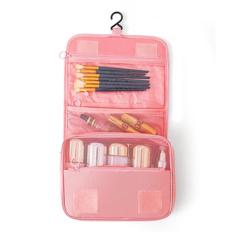 "Korean Waterproof Travel Storage Bag - Large Capacity, Portable, Unisex, with Hook for Toiletries and Makeup"