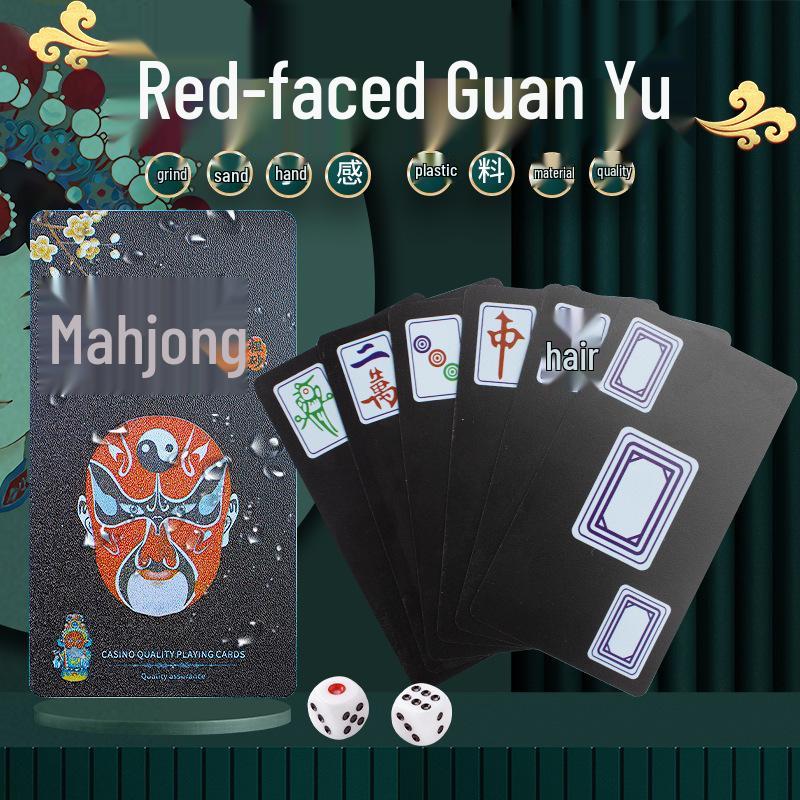 Водонепроницаемые игральные карты в стиле Маджонг - 144 портативных, утолщенных плитки