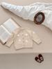 Embroidered Flower Knit Cardigan for Baby Girls, Wave Point Style, Thickened for Autumn and Winter