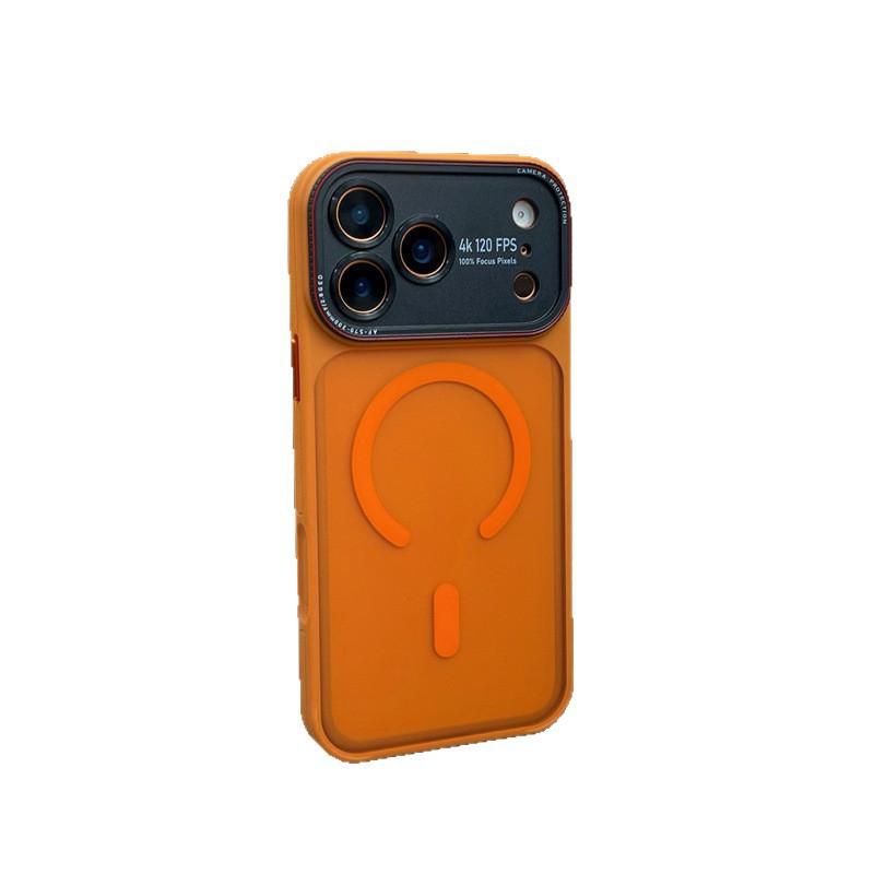 Applicable iPhone17promax mobile phone case metal Lycra lens matte magnetic suction Apple 17 anti-drop protective case
