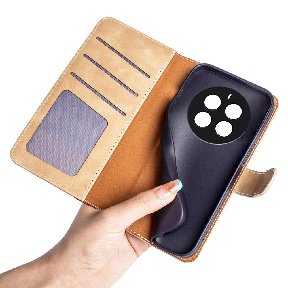 For Realme 12 4G/12+ 5G Case Color Splicing Leather Phone Cover with Wallet Card Slots