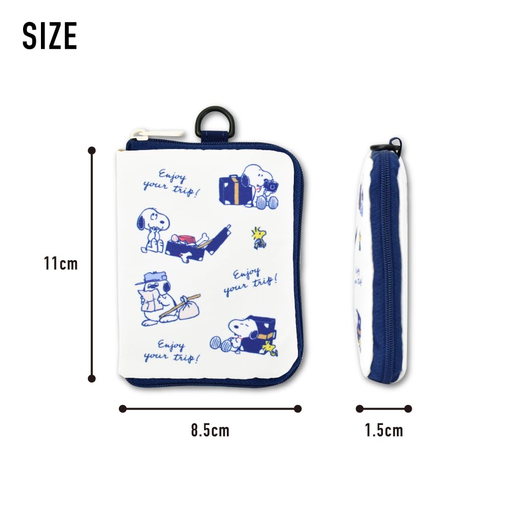 Enjoy your trip Snoopy travel slim wallet with round zipper SPMS-176