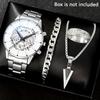 Watch Men's Set Gift Dial with Calendar Steel Belt Men's Watch Business Luminous Watch