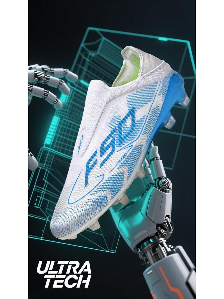 New Authentic Men’s & Women’s Laceless Soccer Shoes - AG Long Spikes for Youth Grass Training