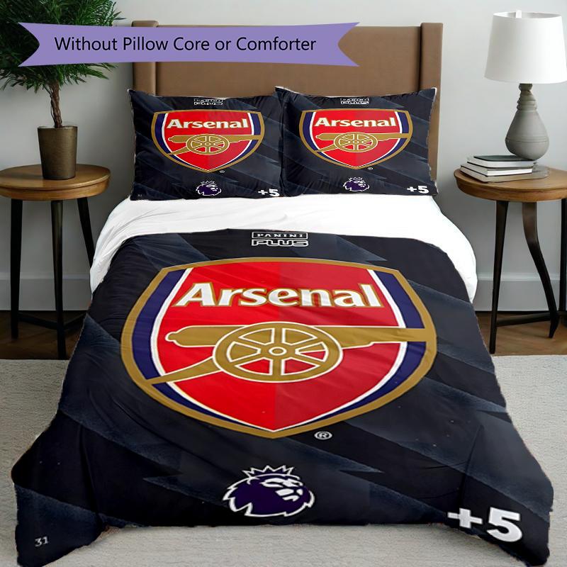 3pcs Duvet Cover Set (1*Duvet Cover + 2*Pillowcase, Without Core),football team.C Print Bedding Set, Bedroom Decor, All‑Season, Birthday Gift