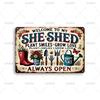 Vintage Metal Tin Sign  Welcome To My She Shed Art Poster Metal Signs for Bar Garden Home Wall Decor Plaque Accessories