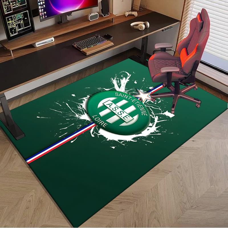 1PC Green Saint-Etienne Football Rug Game Carpet, Floor Mat for Bedroom Living Room Entryway Rug, Home Decor Idea Gift for Christmas birthday