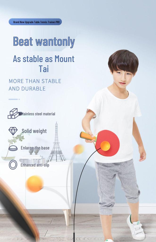 Children's Indoor Table Tennis Rebound Trainer for Solo Practice