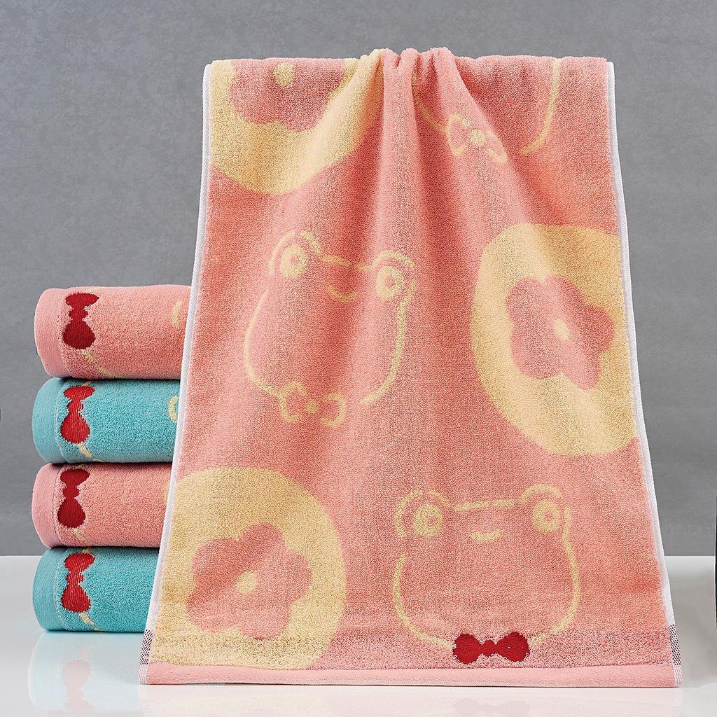 Color yarn pure cotton towel cartoon face wash absorbent towel cotton household wedding