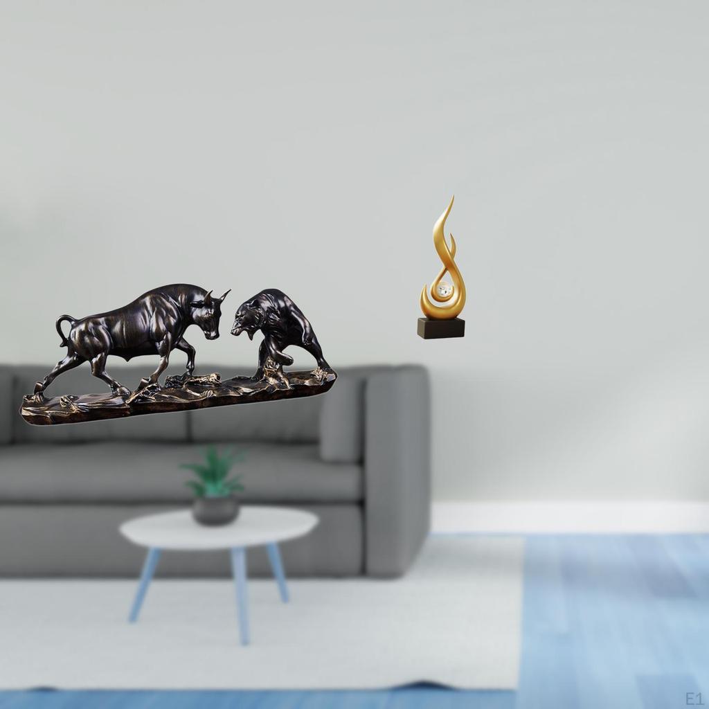 Modern Feng Shui Fire Flame Resin Sculpture Abstract Animal Artwork for Desk Cabinet Living Room