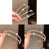 Minimalist Zircon Pearl Double Layer Bracelets For Women With Geometric Design