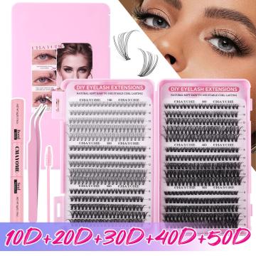 JOAMY New Package Pre Glued Cluster Lashes Long Lasting 0.05 0.07 Press On Bottom Lashes Diy Clusters Lashes Kit