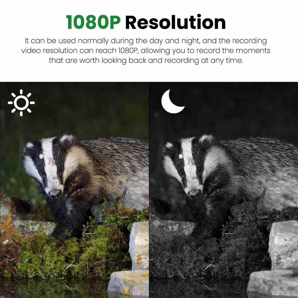 Fotocamera da sentiero 2,0 pollici IP66 Impermeabile 1080P HD Fotocamera da esterno per Supervisione Fattoria Osservazione Campo Esterno