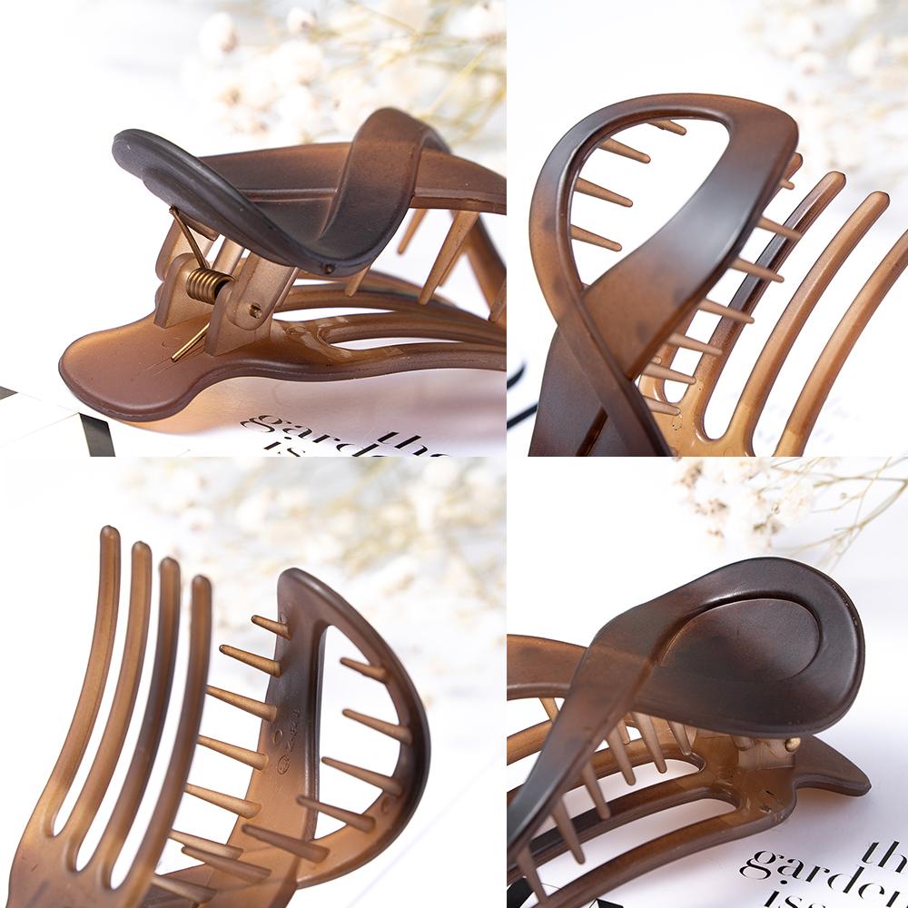 Fermaglio per capelli grande da donna, senza cuciture, in plastica, con artiglio a becco d'anatra, per donne e ragazze, semplici forcine per capelli, strumenti per lo styling, accessori per capelli