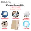 Szaoju EU Touch Switch AC100-240V Led Backlight Panel Tempered Crystal Glass Wall Light Sensory Switches 1/2/3 Gang
