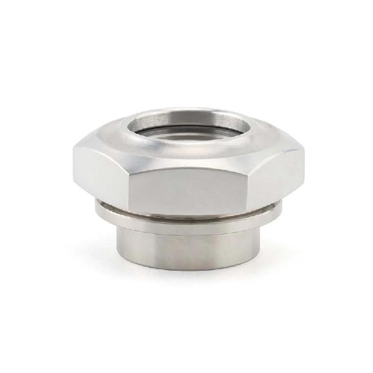 Motorcycle Brass Sight Glass Fuel Gauge with 3/4” Steel Stepped Flanged Top серебряный