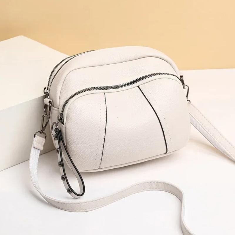 Fashion Soft Leather Crossbody Bags for Women 2026 Casual Female Multi Pocket Messenger Bags Retro Handbags Ladies Shoulder Bags