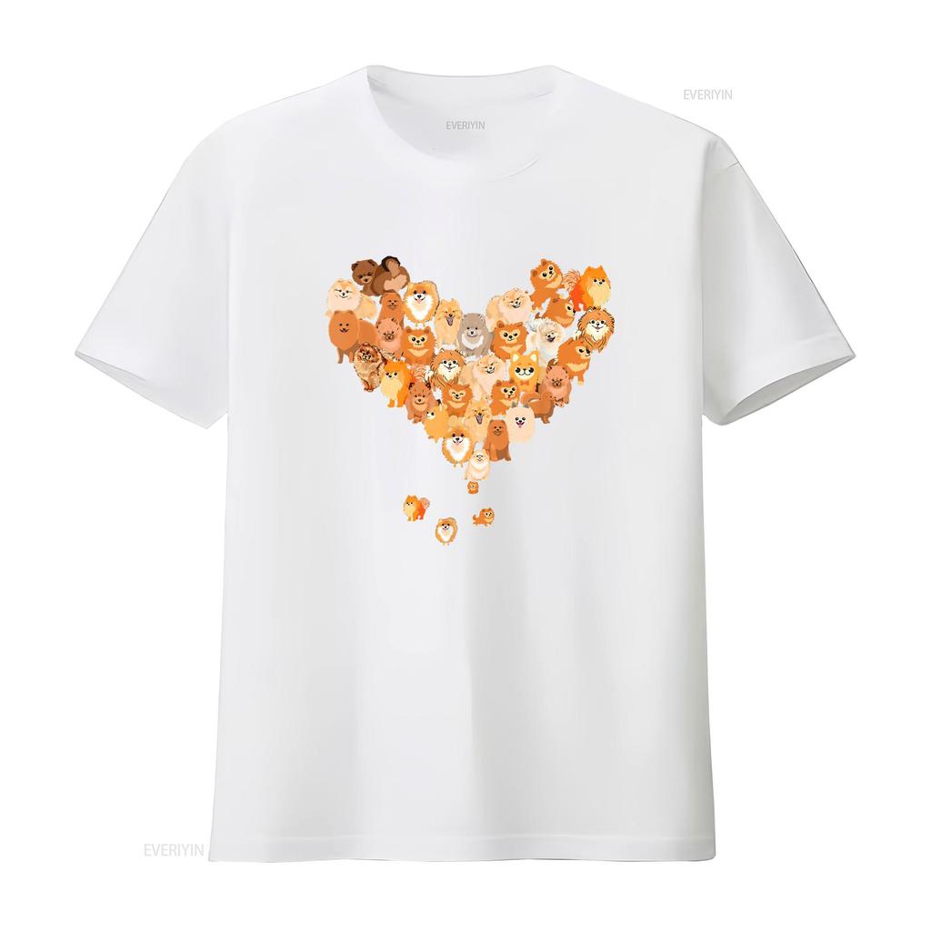 Pomeranian T Shirt For Dog Lovers s Heart Lover vintage Washed Versatile fashion graphic designer clothes Top For Everyday Wear