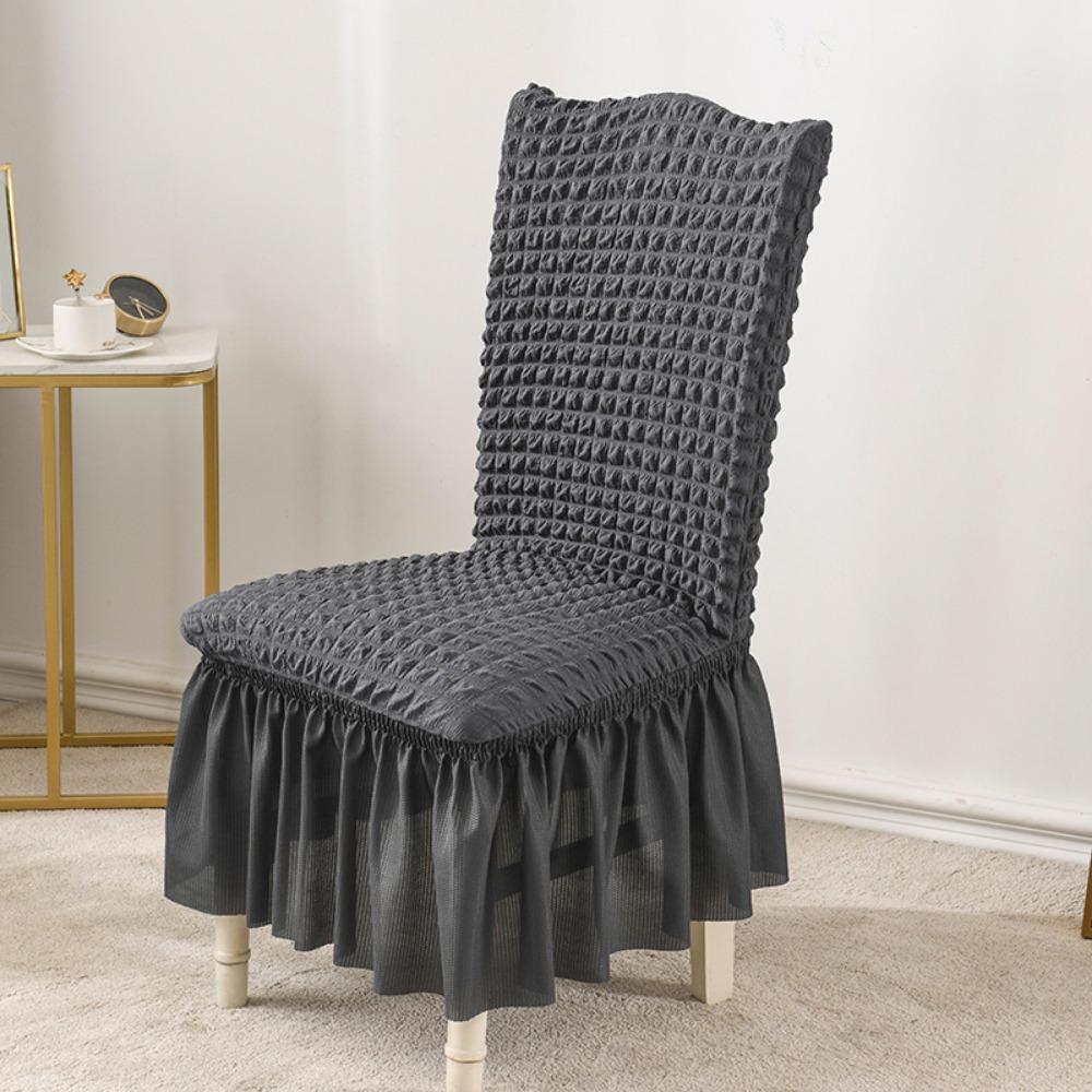 3D Bubble Lace Chair Cover Universal Stretchable Full Coverage Dining Chair Slipcover