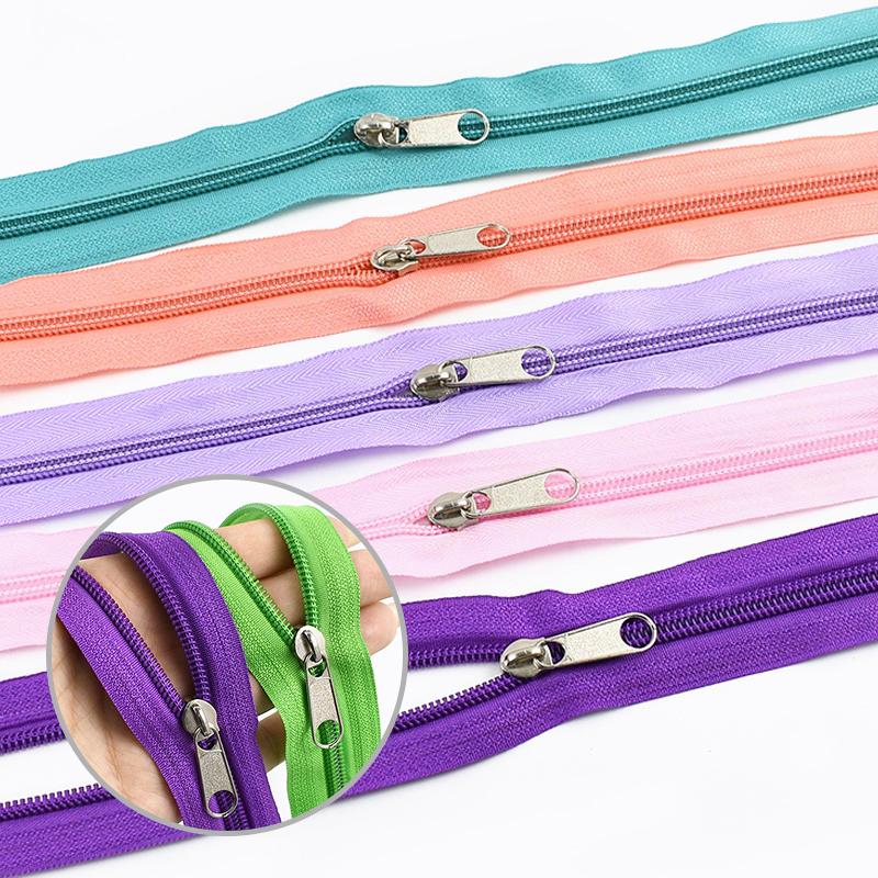 Meetee 3-10M 5# Nylon Zippers with Slider Clothing Zip Heads Puller Repair Kit Bag Garment Replacement DIY Zipper Accessories