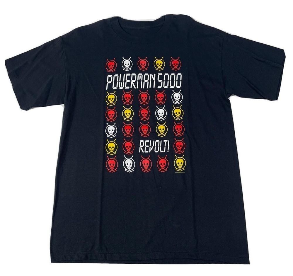 Горячий! Powerman 5000 Band Revolt Для фанатов Плотный хлопок Черный S-5XL Футболка TT239 Унисекс Футболка XXXXL