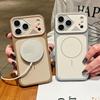 Creative Lens Ring for Apple 17Promax Magnetic Phone Case: Skin-like Color Blocking with iPhone16 Drop Protection