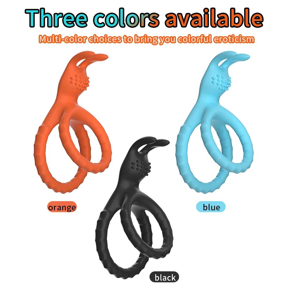 Men's Silicone Penis Ring Clitoris Stimulator Cock Ring Ejaculation Delay Penis Ring Erection Ring Sex Toys for Men Couples