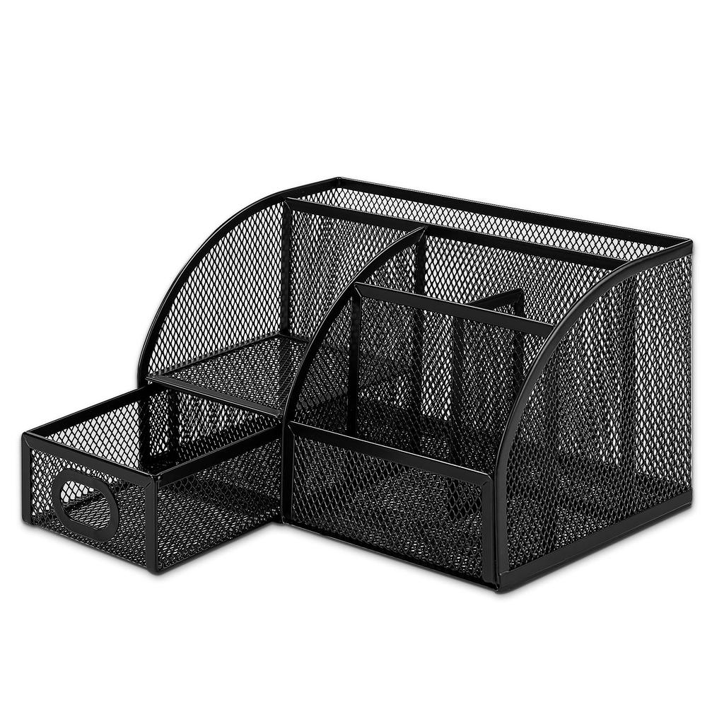 Amazon Basics Metalowy Pojemnik na Długopisy x x Czarny Organizer, 23,1 15,0 14,0 cm,