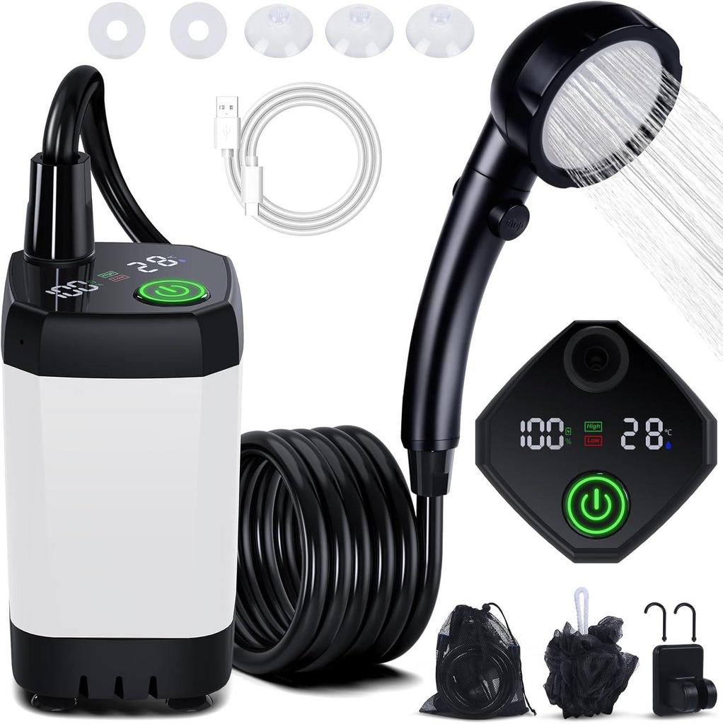 Portable Self-Priming Outdoor Shower Pump with Shower Head for Dorms and Rural Homes