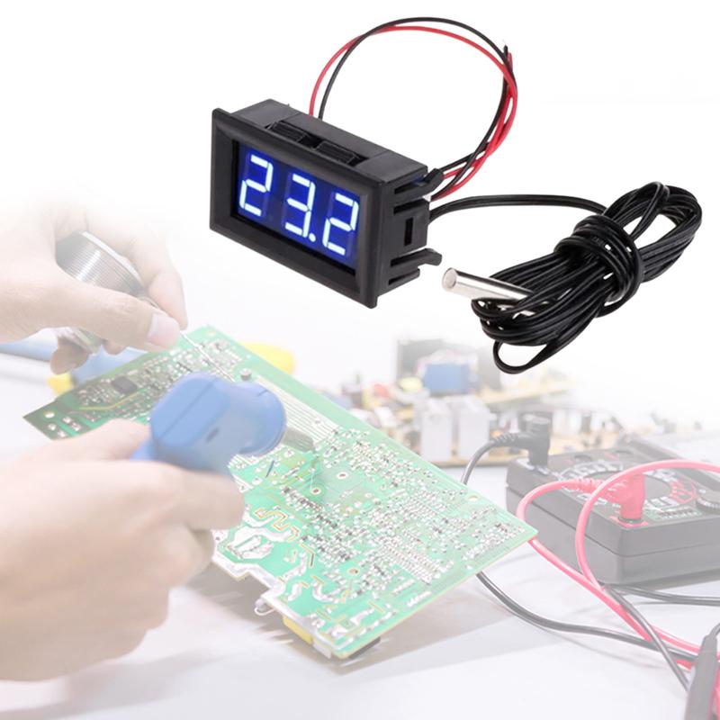 1-5pcs 0.56inch LED Digital Thermometer Tester Panel Gauge with Sensors Probe Thermometer Gauge Temperature Instrument