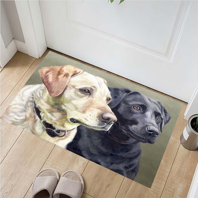 Cavalier King Charles Spaniel Doormat, Non-Slip Floor Mat with Sleeping Puppies Print, Indoor Entrance Rug for Dog Lovers