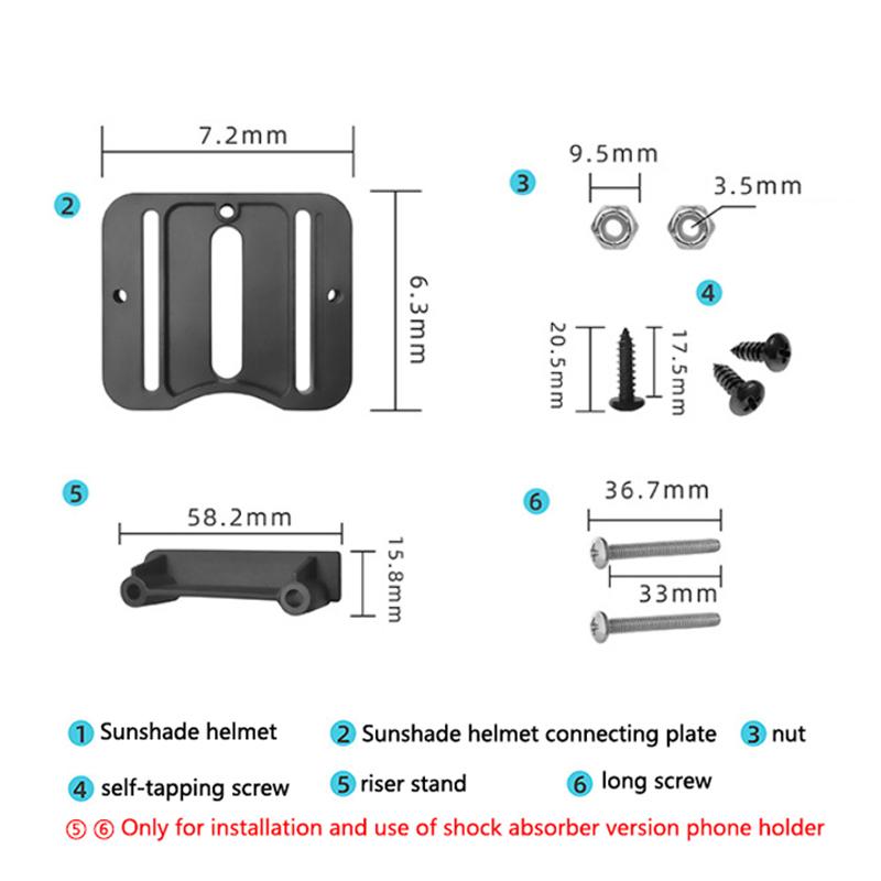 Motorcycle Phone Mount with Sun Shade Heavy Duty Helmet Phone Holder Anti-Drop for Motorbike Off-Road Adventure Trips