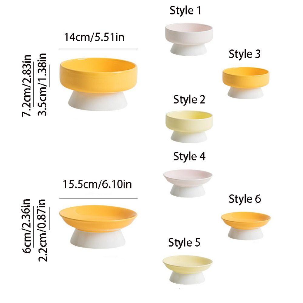 Ceramic Cat Bowl Cute Dog Food Feeding Basin Creative Pet High Foot Bowl Water Container