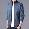 Herren Dickes Fleecegefüttertes Strickjacken-Sweatshirt mit Reißverschluss