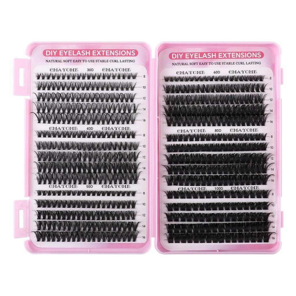 8-16Mmdiy Single Tuft Of False Eyelashes, Natural Thick D-Curve Segmented Grafting Eyelashes